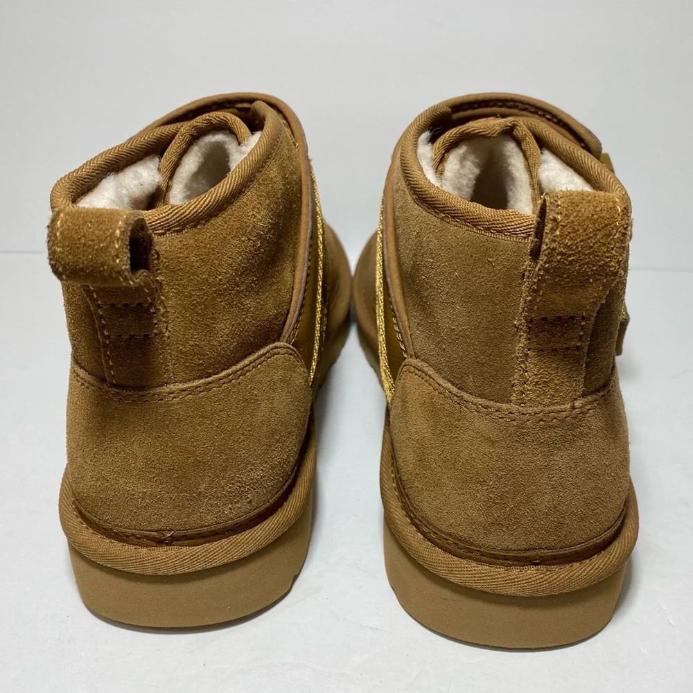 UGG Men's Neumel Snapback Suede Boot Sheepskin Lined 'Chestnut' Size 13